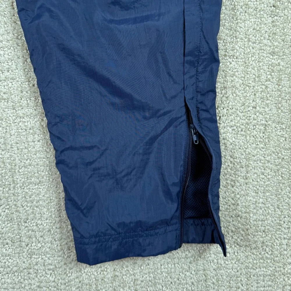 Adidas Mens Medium Blue 3-Stripe Mesh Lined Windbreaker Track Pants Zip Cuff